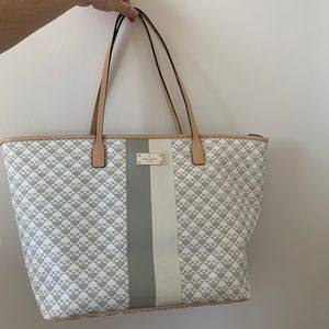 Kate Spade Margareta Penn Place Gray & White Tote